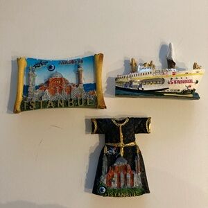 Istanbul Souvenir Magnet Set - Gold, Black, Blue